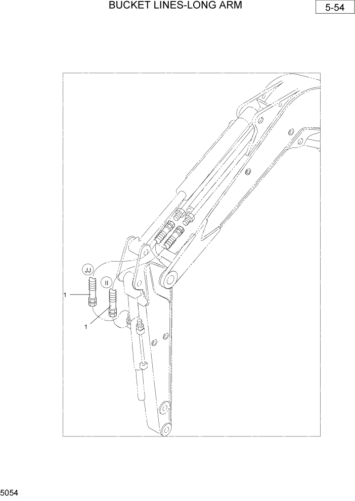 Схема запчастей Hyundai R36N-7 - PAGE 5054 BUCKET LINES-LONG ARM ГИДРАВЛИЧЕСКАЯ СХЕМА