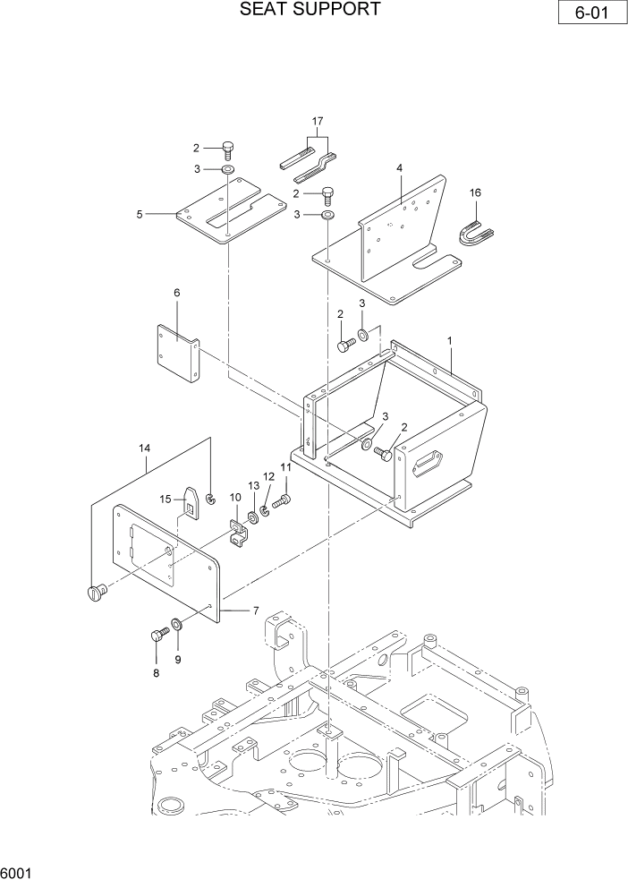 Схема запчастей Hyundai R36N-7 - PAGE 6001 SEAT SUPPORT ОБОРУДОВАНИЕ ОПЕРАТОРА