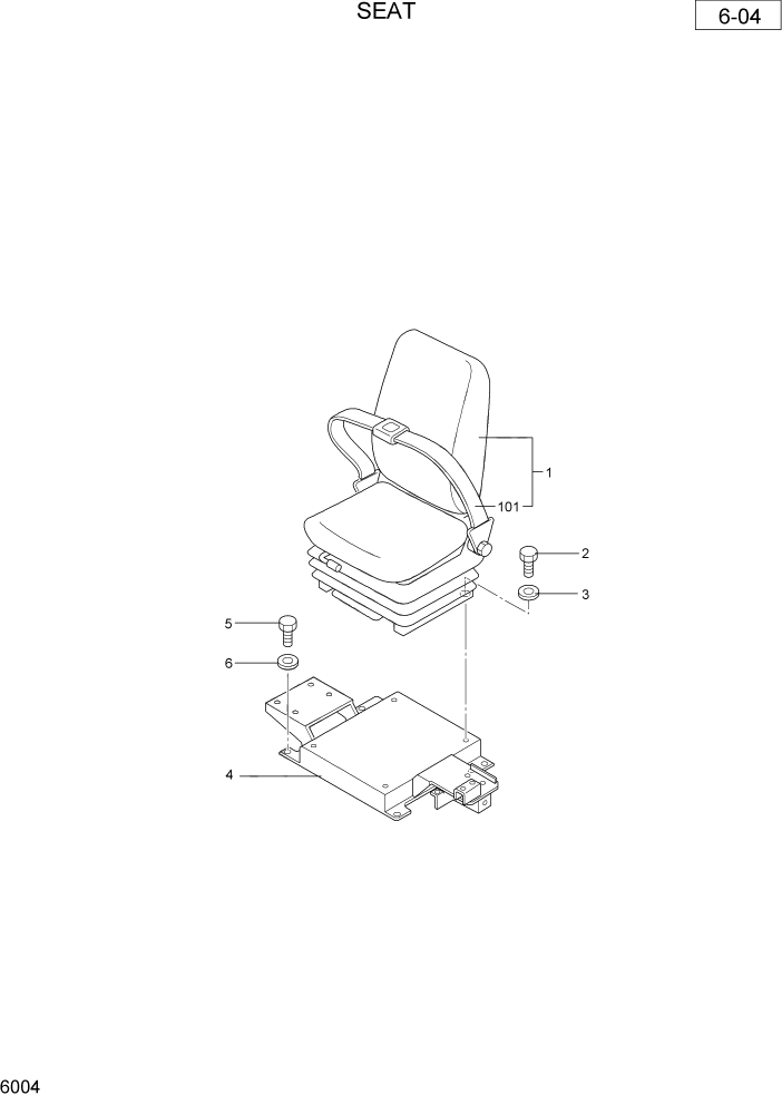 Схема запчастей Hyundai R36N-7 - PAGE 6004 SEAT ОБОРУДОВАНИЕ ОПЕРАТОРА