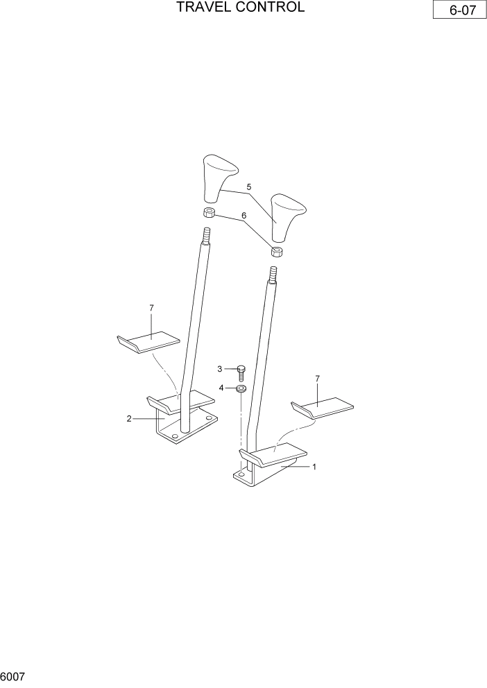 Схема запчастей Hyundai R36N-7 - PAGE 6007 TRAVEL CONTROL ОБОРУДОВАНИЕ ОПЕРАТОРА