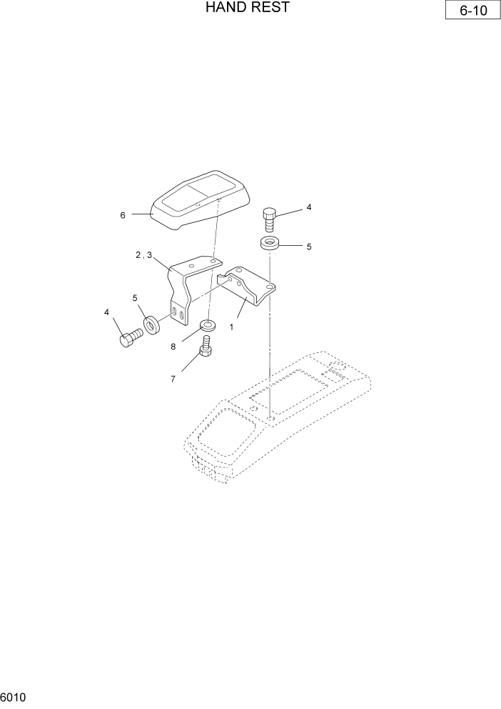 Схема запчастей Hyundai R36N-7 - PAGE 6010 HAND REST ОБОРУДОВАНИЕ ОПЕРАТОРА