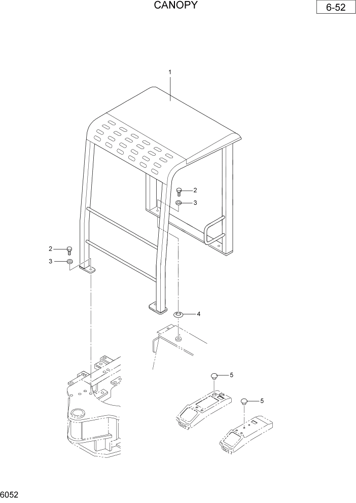 Схема запчастей Hyundai R36N-7 - PAGE 6052 CANOPY ОБОРУДОВАНИЕ ОПЕРАТОРА