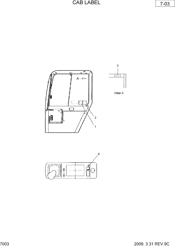 Схема запчастей Hyundai R36N-7 - PAGE 7003 CAB LABEL РАЗНОЕ