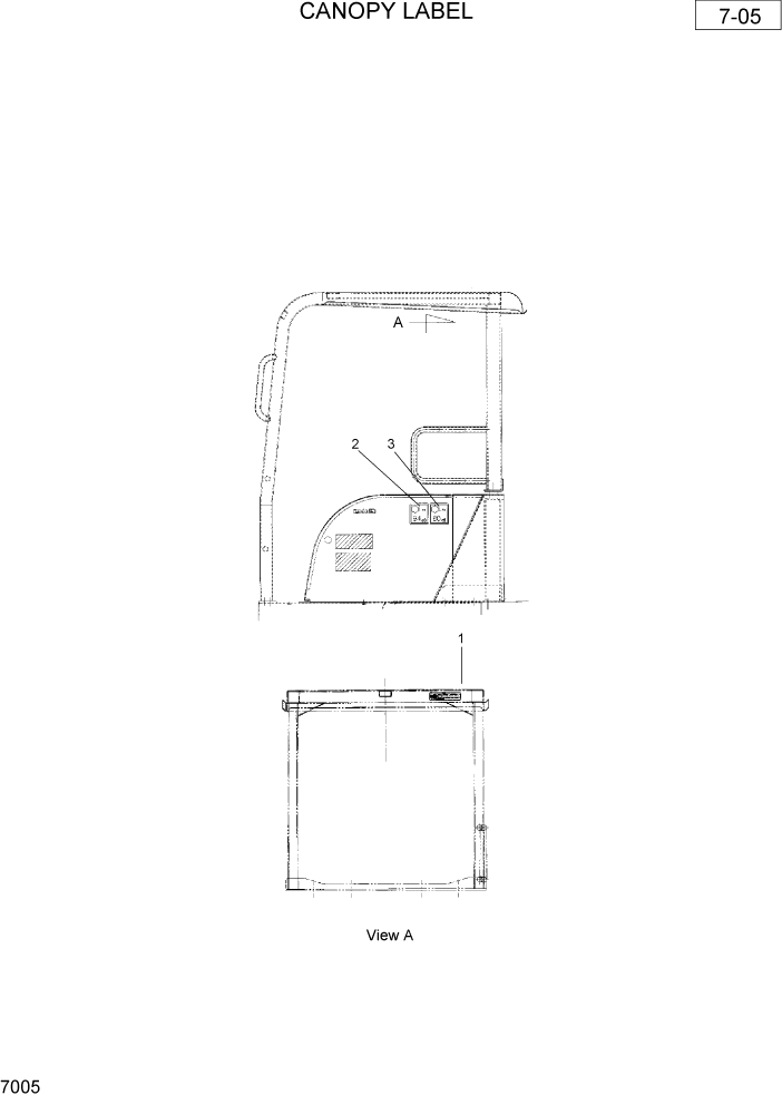 Схема запчастей Hyundai R36N-7 - PAGE 7005 CANOPY LABEL РАЗНОЕ