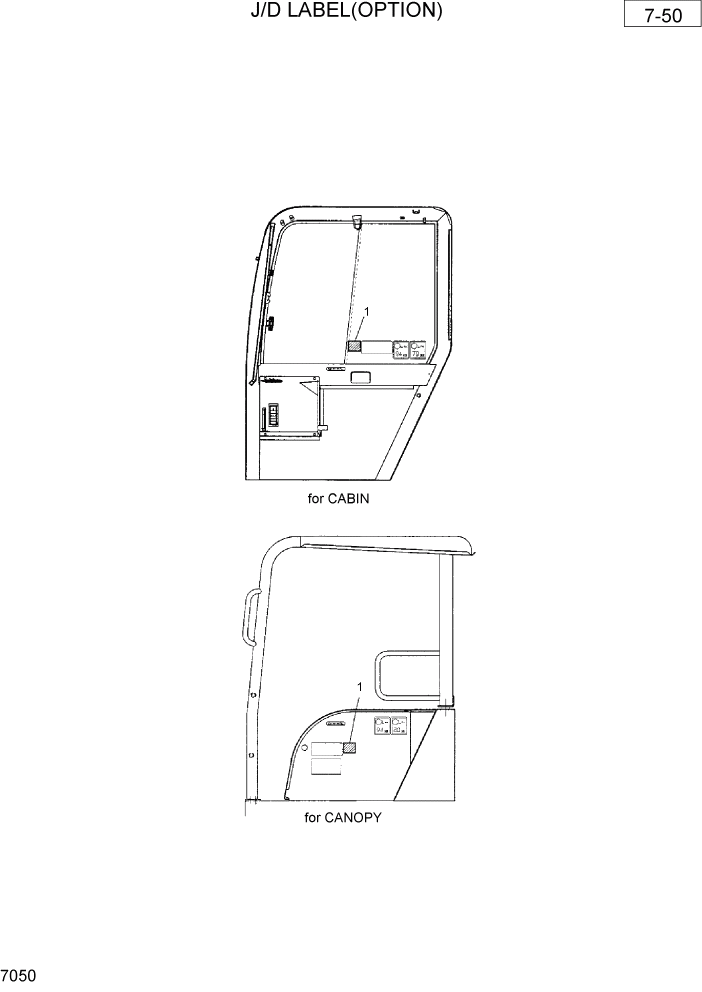 Схема запчастей Hyundai R36N-7 - PAGE 7050 J/D LABEL(OPTION) РАЗНОЕ