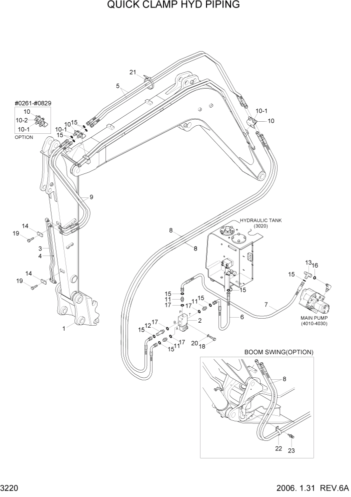 Схема запчастей Hyundai R55-7 - PAGE 3220 QUICK CLAMP HYD PIPING ГИДРАВЛИЧЕСКАЯ СИСТЕМА