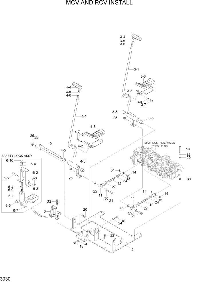 Схема запчастей Hyundai R55-7A - PAGE 3030 MCV AND RCV INSTALL ГИДРАВЛИЧЕСКАЯ СИСТЕМА