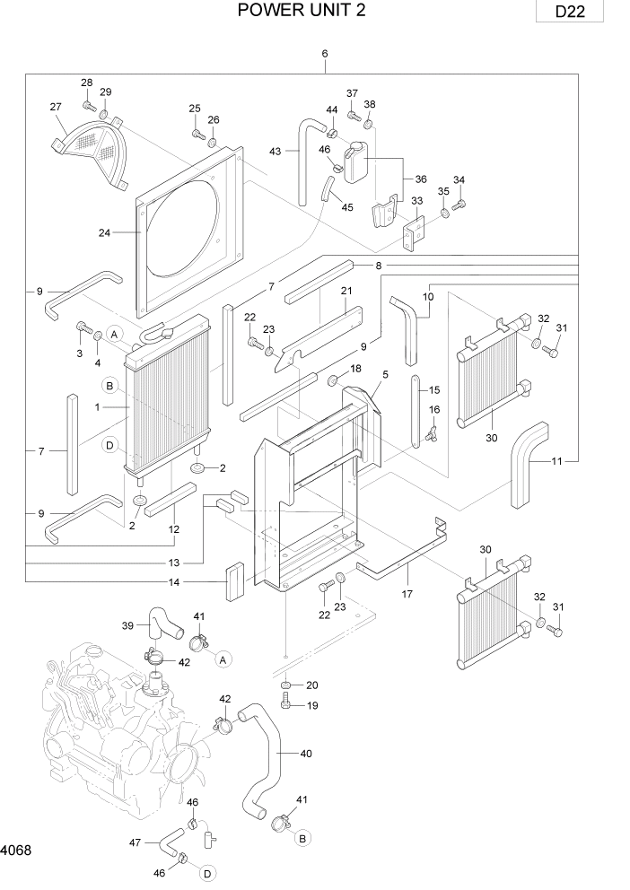 Схема запчастей Hyundai R75-7 - PAGE 4068 POWER UNIT 2 ПРИВОД