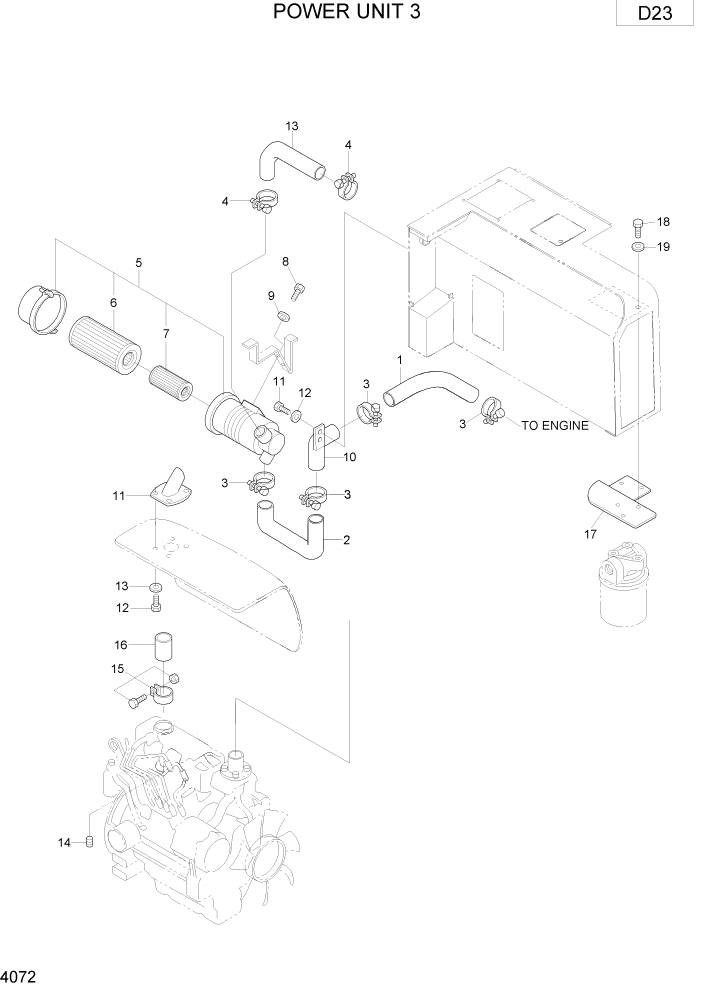 Схема запчастей Hyundai R75-7 - PAGE 4072 POWER UNIT 3 ПРИВОД