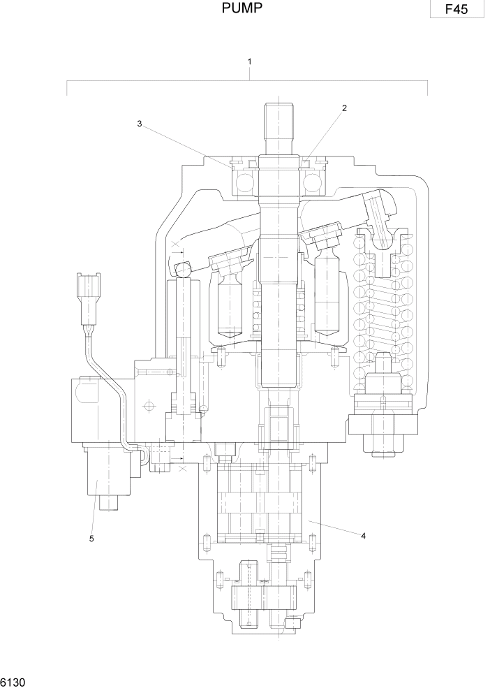 Схема запчастей Hyundai R75-7 - PAGE 6130 PUMP ГИДРАВЛИЧЕСКИЕ КОМПОНЕНТЫ