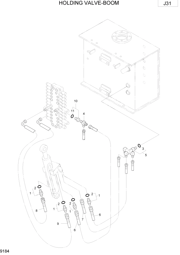 Схема запчастей Hyundai R75-7 - PAGE 9184 HOLDING VALVE-BOOM ВАРИАНТ