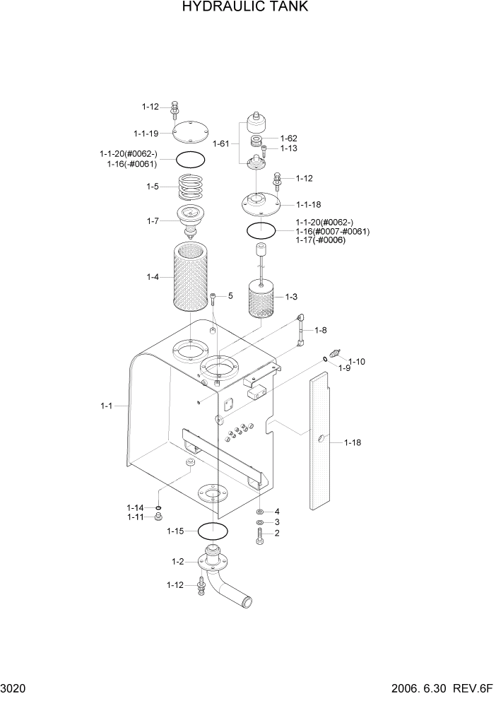 Схема запчастей Hyundai R80-7 - PAGE 3020 HYDRAULIC TANK ГИДРАВЛИЧЕСКАЯ СИСТЕМА