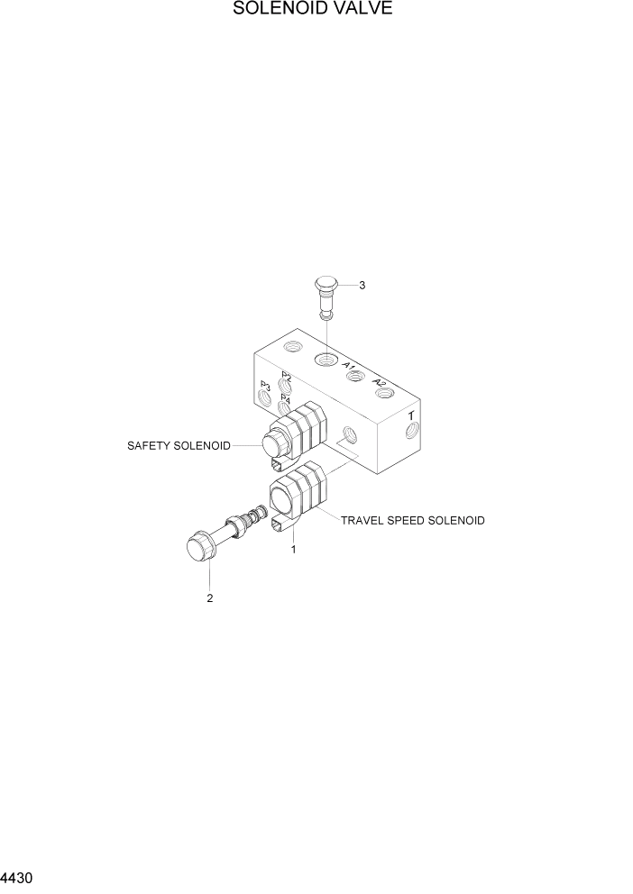 Схема запчастей Hyundai R80-7 - PAGE 4430 SOLENOID VALVE ГИДРАВЛИЧЕСКИЕ КОМПОНЕНТЫ