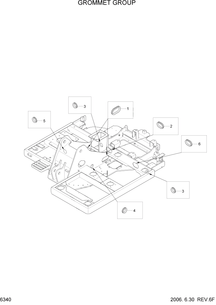 Схема запчастей Hyundai R80-7 - PAGE 6340 GROMMET GROUP СТРУКТУРА