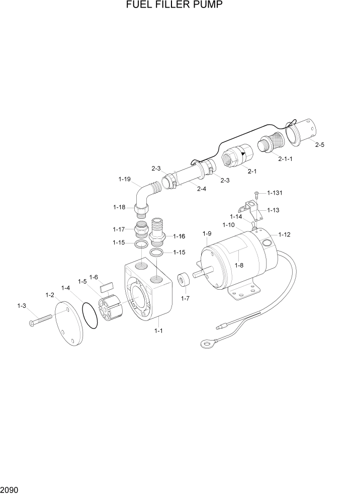 Схема запчастей Hyundai R80-7A - PAGE 2090 FUEL FILLER PUMP ЭЛЕКТРИЧЕСКАЯ СИСТЕМА