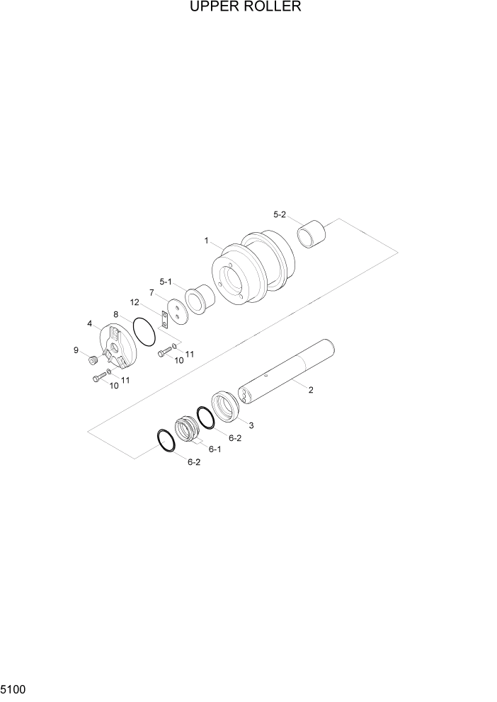 Схема запчастей Hyundai R80-7A - PAGE 5100 UPPER ROLLER ХОДОВАЯ ЧАСТЬ