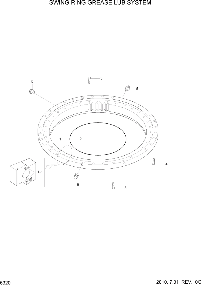 Схема запчастей Hyundai R80-7A - PAGE 6320 SWING RING GREASE LUB SYSTEM СТРУКТУРА