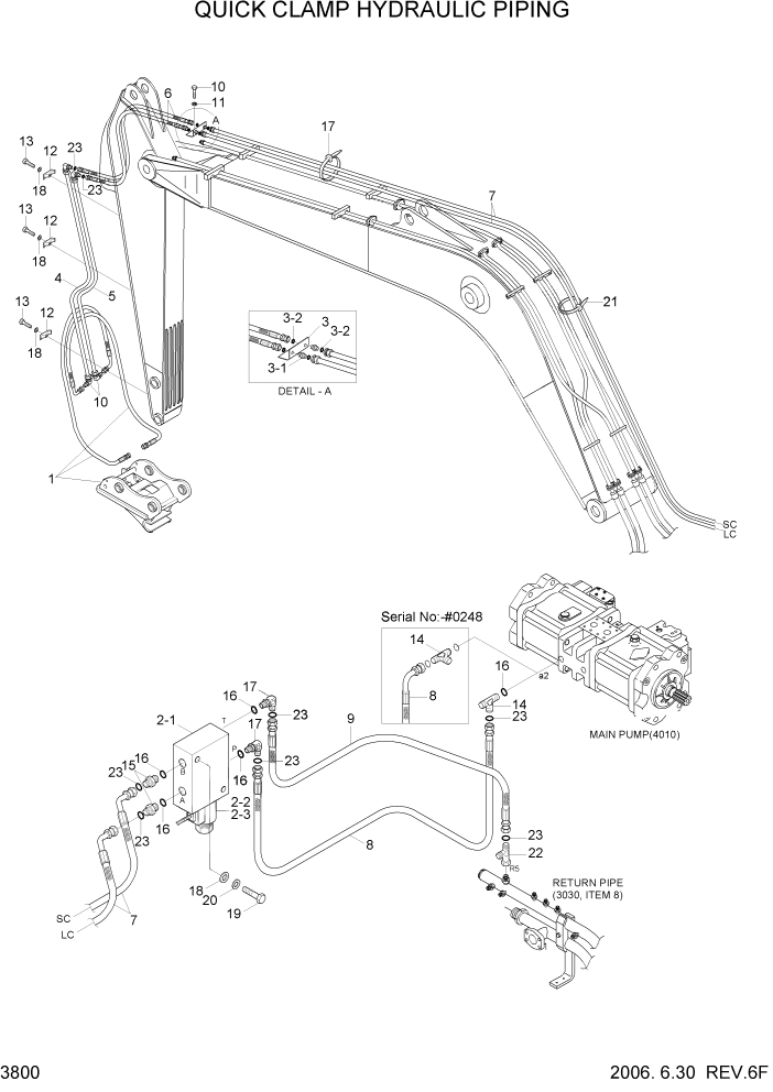 Схема запчастей Hyundai R110-7 - PAGE 3800 QUICK CLAMP HYD PIPING ГИДРАВЛИЧЕСКАЯ СИСТЕМА