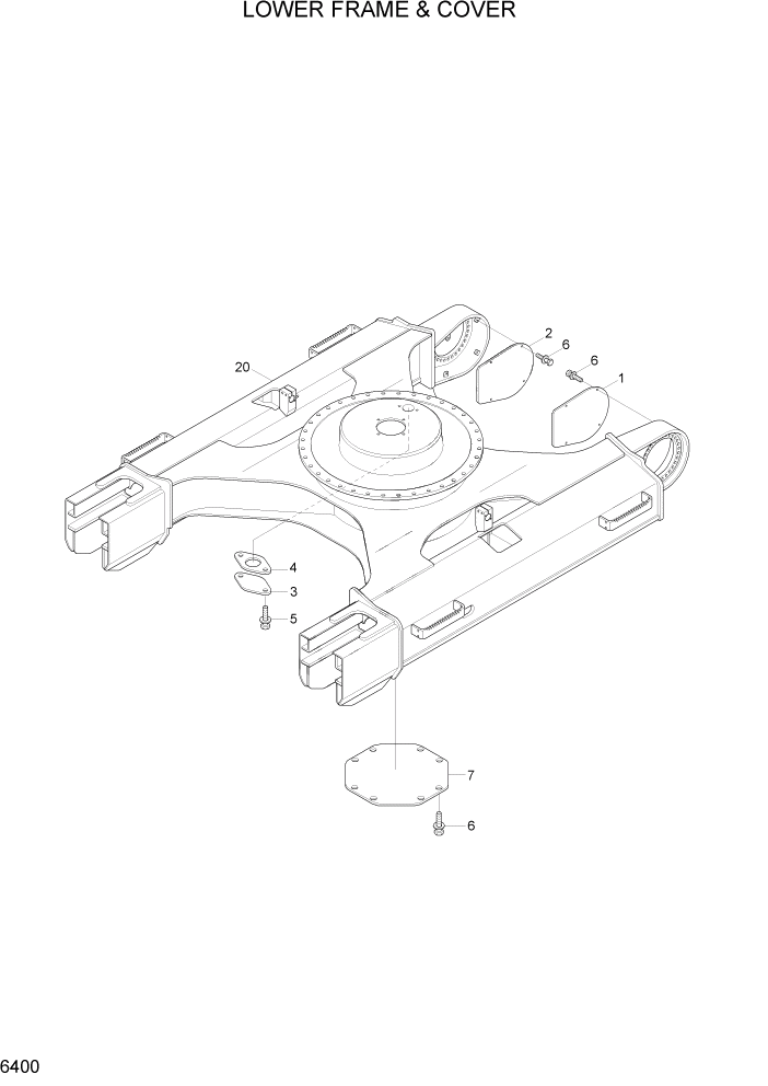 Схема запчастей Hyundai R110-7 - PAGE 6400 LOWER FRAME & COVER СТРУКТУРА