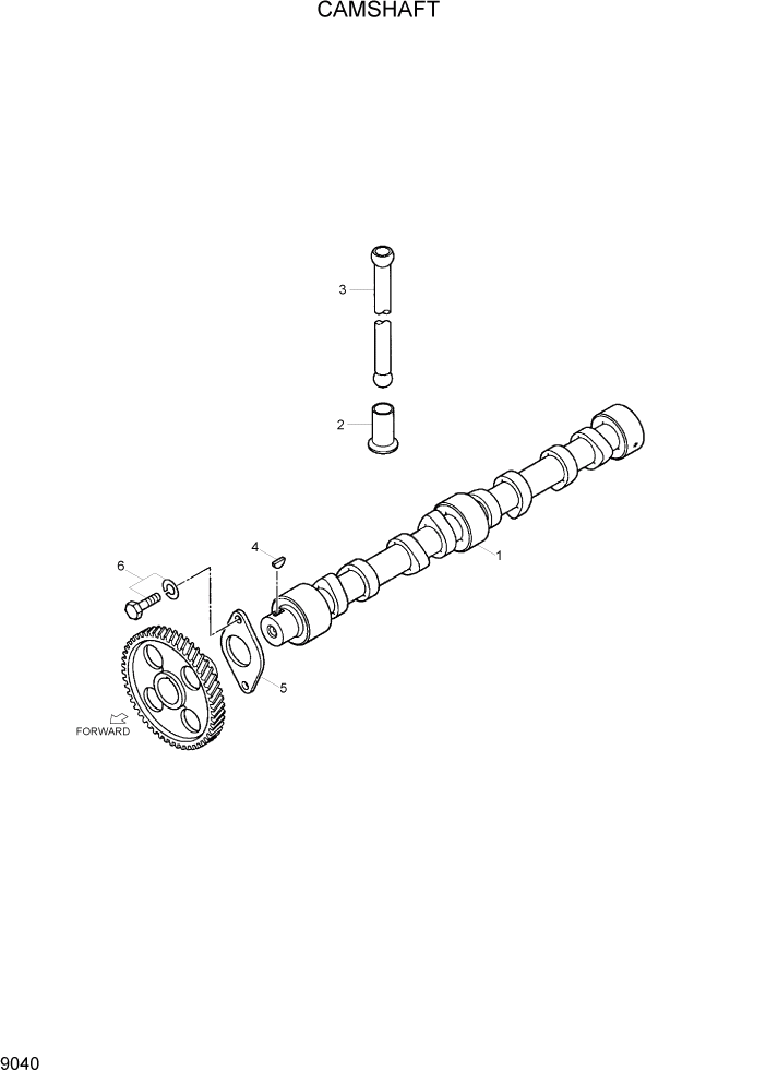 Схема запчастей Hyundai R110-7 - PAGE 9040 CAMSHAFT ДВИГАТЕЛЬ БАЗА