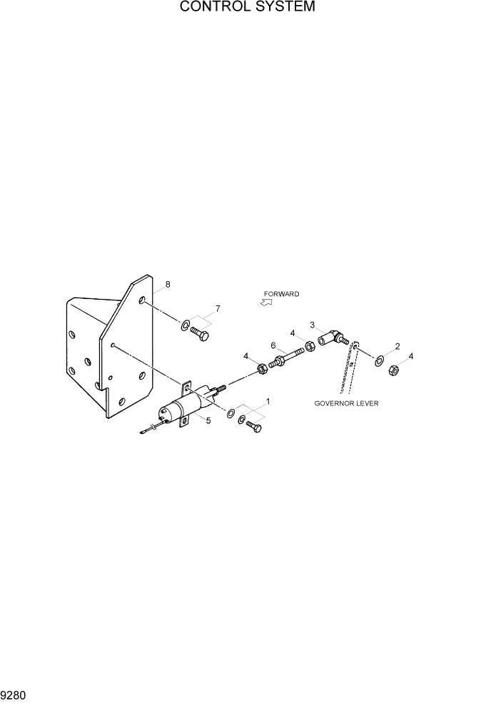 Схема запчастей Hyundai R110-7 - PAGE 9280 CONTROL SYSTEM ДВИГАТЕЛЬ БАЗА