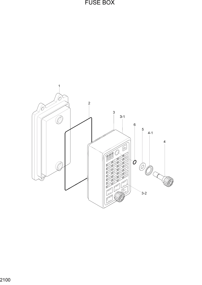 Схема запчастей Hyundai R110-7A - PAGE 2100 FUSE BOX ЭЛЕКТРИЧЕСКАЯ СИСТЕМА