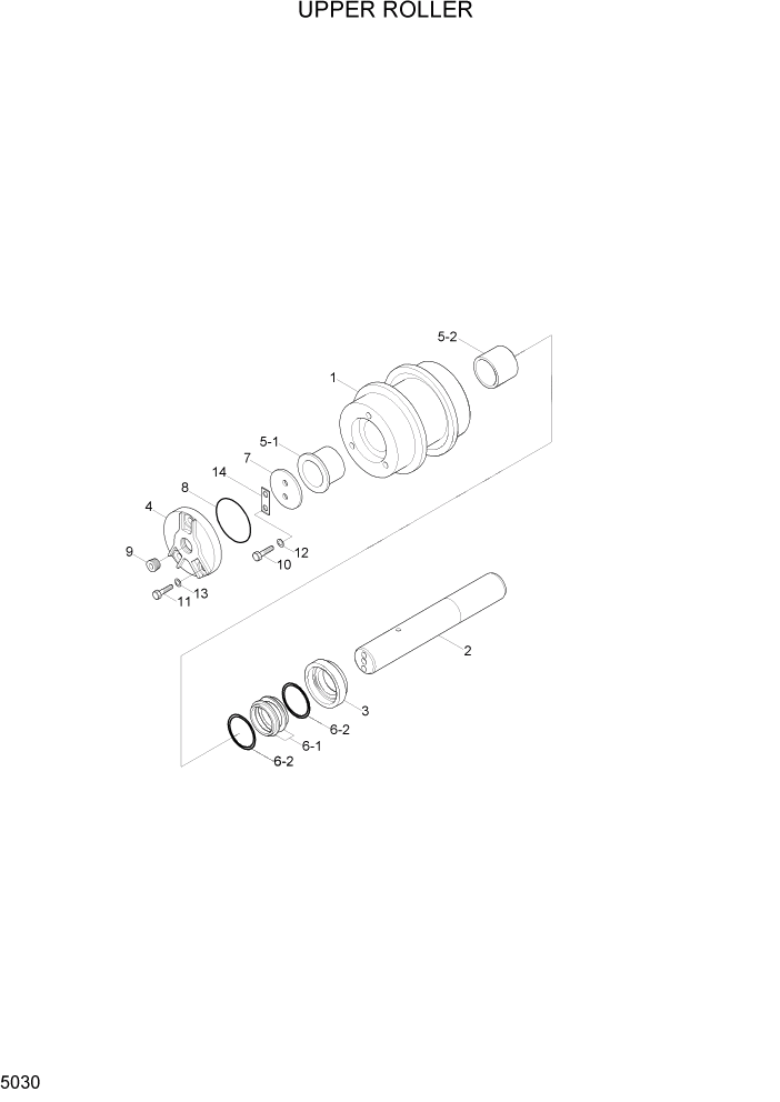 Схема запчастей Hyundai R110-7A - PAGE 5030 UPPER ROLLER ХОДОВАЯ ЧАСТЬ