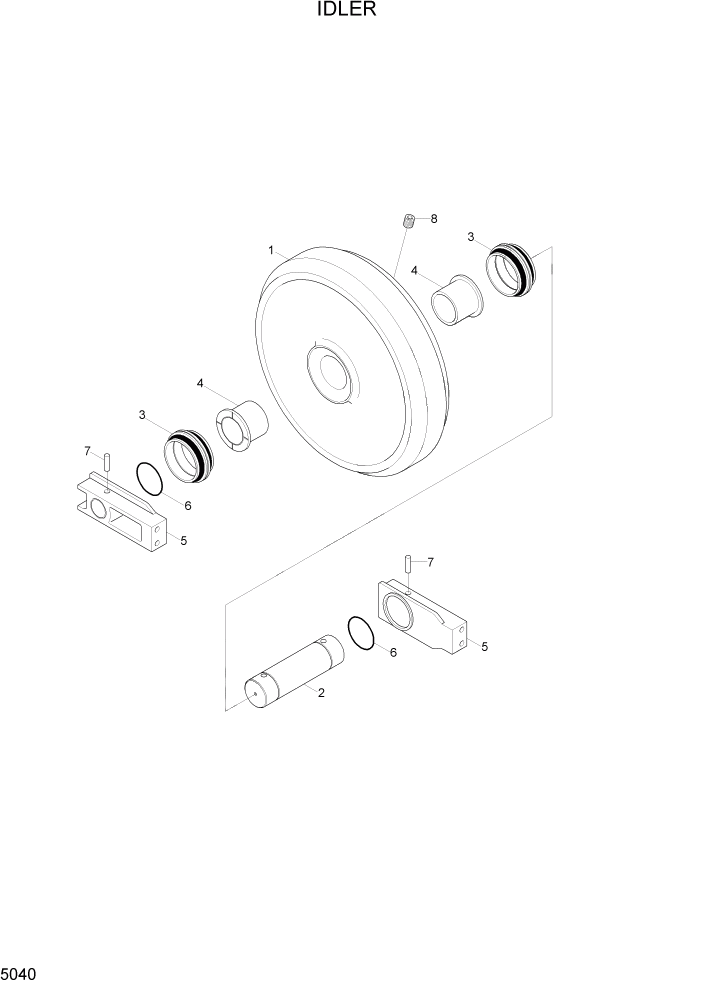 Схема запчастей Hyundai R110-7A - PAGE 5040 IDLER ХОДОВАЯ ЧАСТЬ