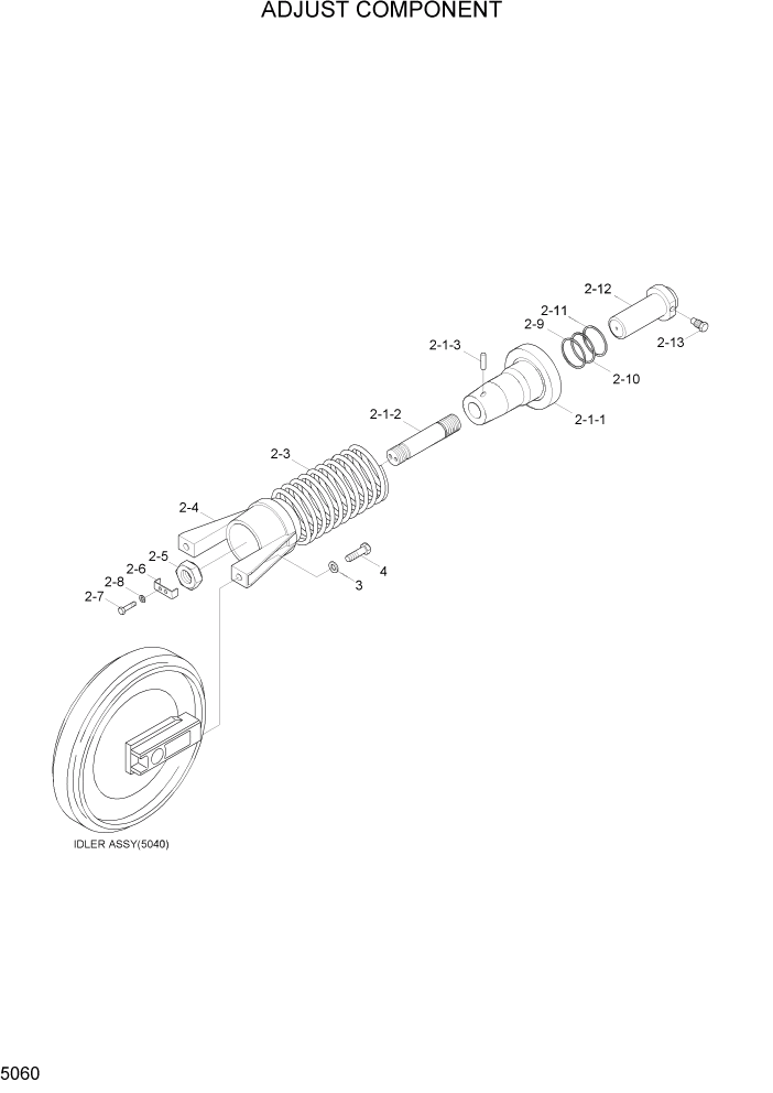 Схема запчастей Hyundai R110-7A - PAGE 5060 ADJUST COMPONENT ХОДОВАЯ ЧАСТЬ