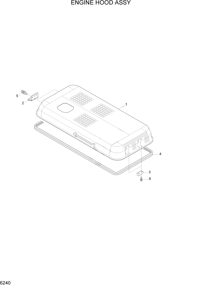 Схема запчастей Hyundai R110-7A - PAGE 6240 ENGINE HOOD ASSY СТРУКТУРА