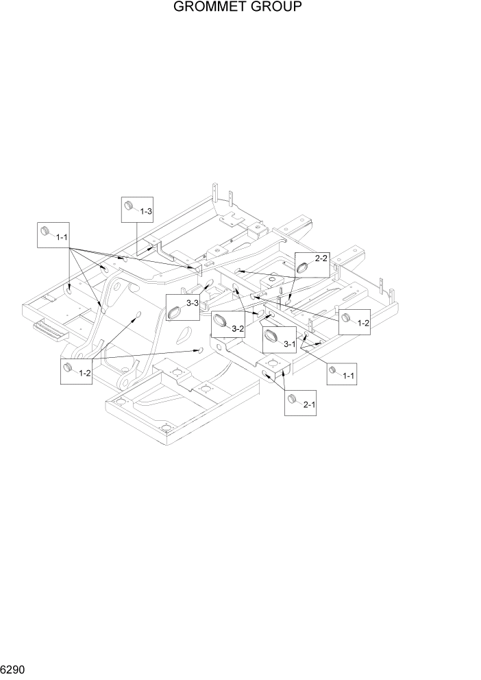 Схема запчастей Hyundai R110-7A - PAGE 6290 GROMMET GROUP СТРУКТУРА