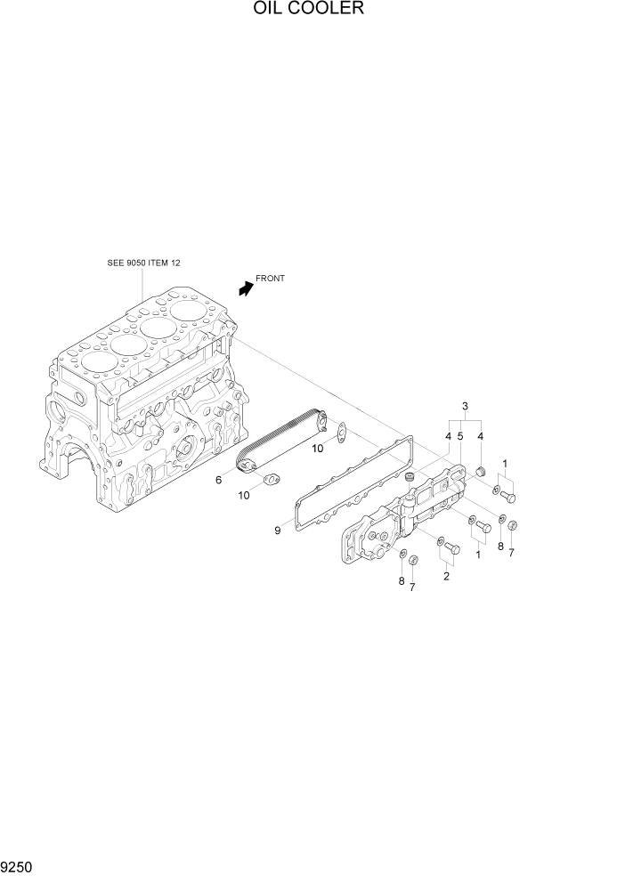 Схема запчастей Hyundai R110-7A - PAGE 9250 OIL COOLER ДВИГАТЕЛЬ БАЗА