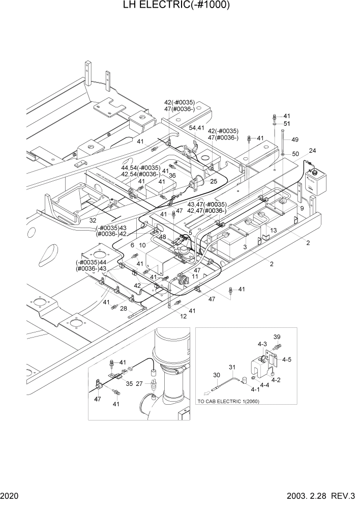 Схема запчастей Hyundai R140LC-7 - PAGE 2020 LH ELECTRIC(-#1000) ЭЛЕКТРИЧЕСКАЯ СИСТЕМА