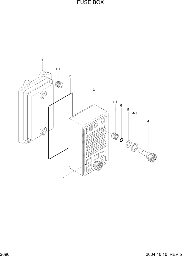 Схема запчастей Hyundai R140LC-7 - PAGE 2090 FUSE BOX ЭЛЕКТРИЧЕСКАЯ СИСТЕМА