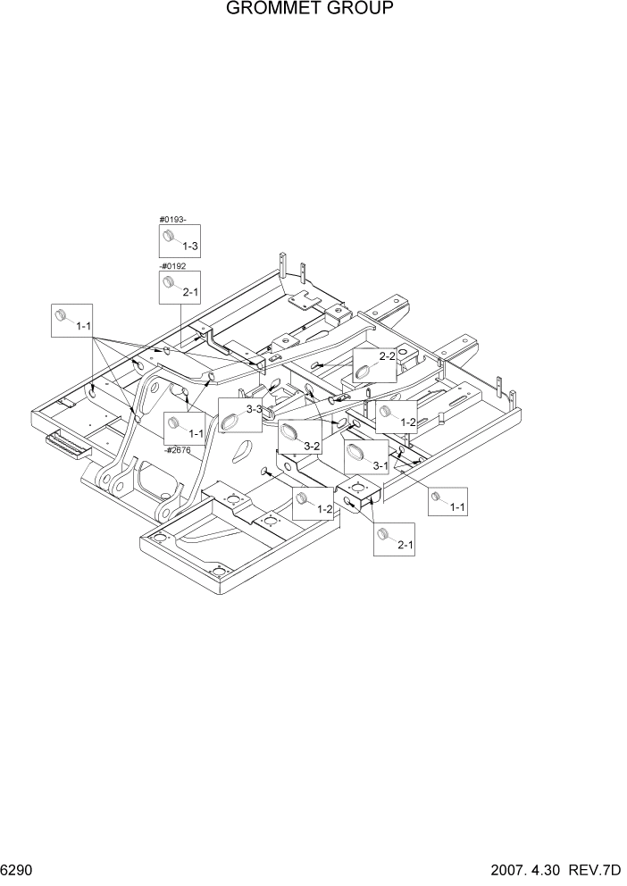 Схема запчастей Hyundai R140LC-7 - PAGE 6290 GROMMET GROUP СТРУКТУРА