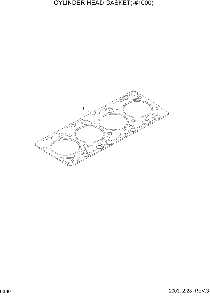 Схема запчастей Hyundai R140LC-7 - PAGE 9390 CYLINDER HEAD GASKET(-#1000) ДВИГАТЕЛЬ (УРОВЕНЬ I)