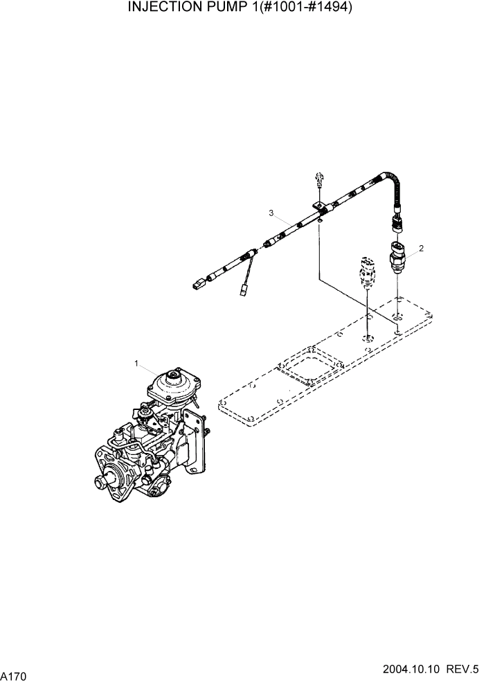 Схема запчастей Hyundai R140LC-7 - PAGE A170 INJECTION PUMP 1(#1001-#1494) ДВИГАТЕЛЬ (УРОВЕНЬ II)