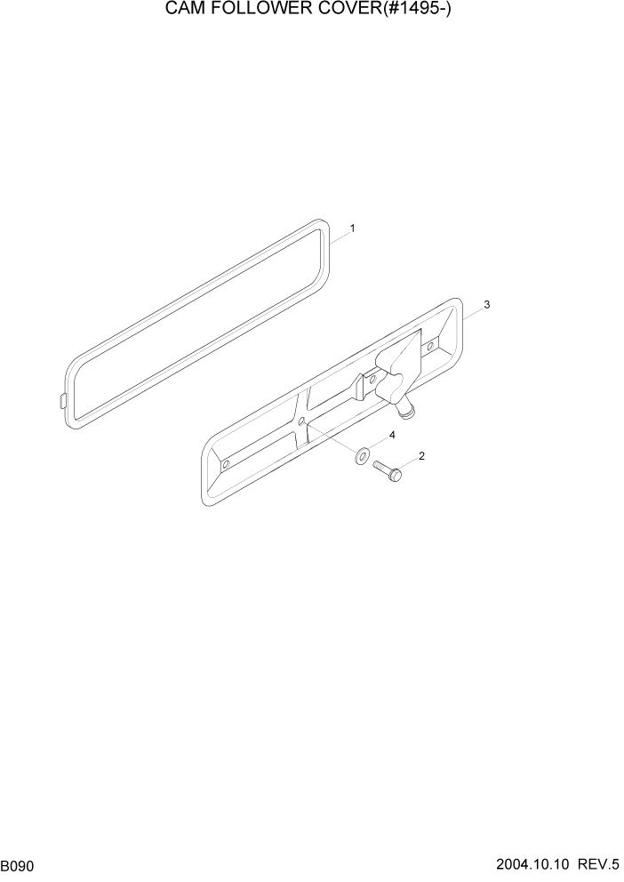 Схема запчастей Hyundai R140LC-7 - PAGE B090 CAM FOLLOWER COVER(#1495-) ДВИГАТЕЛЬ (УРОВЕНЬ II)