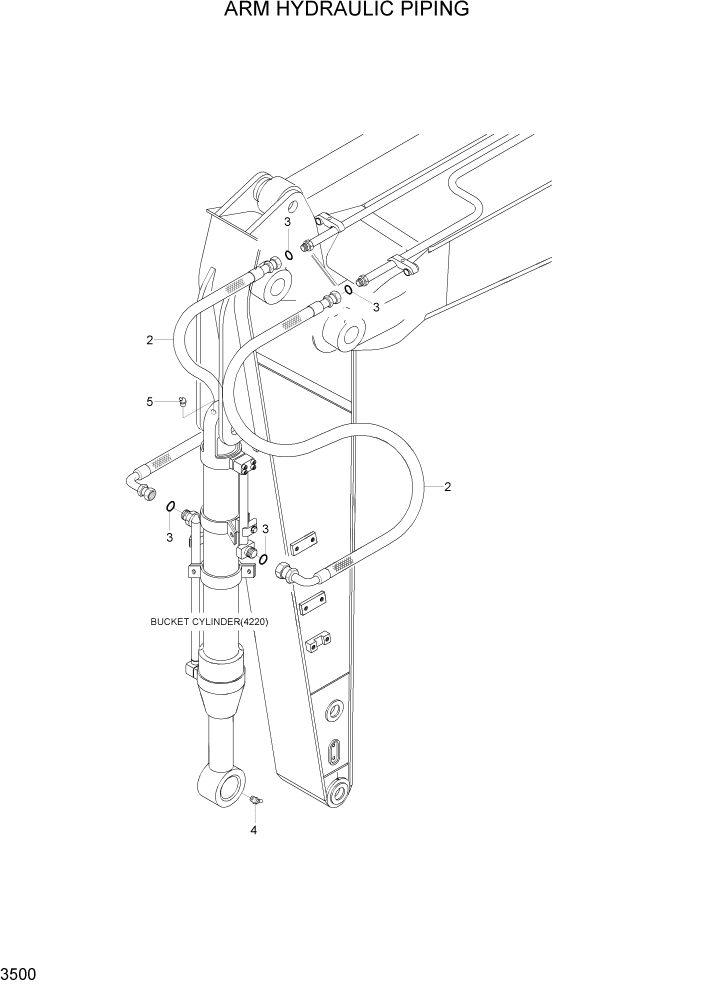 Схема запчастей Hyundai R140LC-7A - PAGE 3500 ARM HYDRAULIC PIPING ГИДРАВЛИЧЕСКАЯ СИСТЕМА