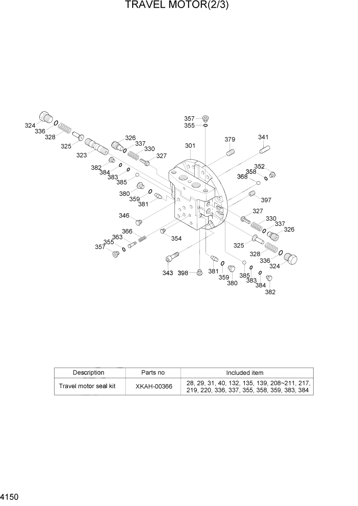 Схема запчастей Hyundai R140LC-7A - PAGE 4150 TRAVEL MOTOR(2/3) ГИДРАВЛИЧЕСКИЕ КОМПОНЕНТЫ