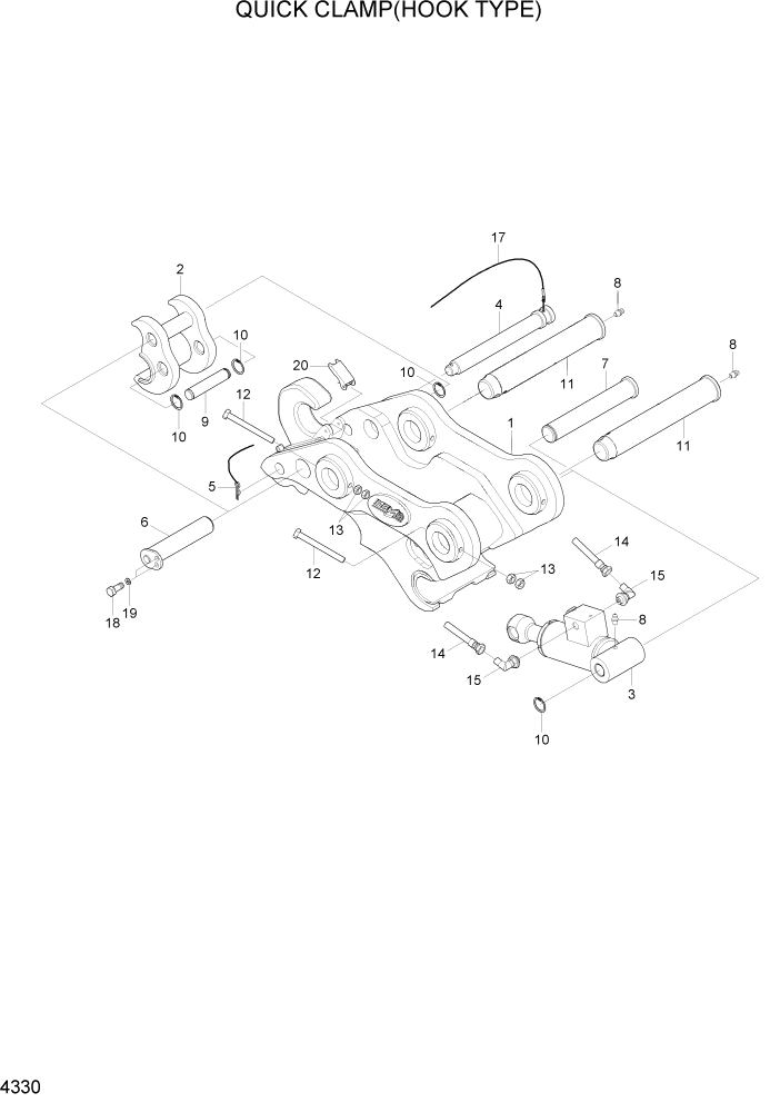 Схема запчастей Hyundai R140LC-7A - PAGE 4330 QUICK CLAMP(HOOK TYPE) ГИДРАВЛИЧЕСКИЕ КОМПОНЕНТЫ