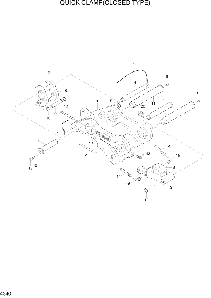 Схема запчастей Hyundai R140LC-7A - PAGE 4340 QUICK CLAMP(CLOSED TYPE) ГИДРАВЛИЧЕСКИЕ КОМПОНЕНТЫ