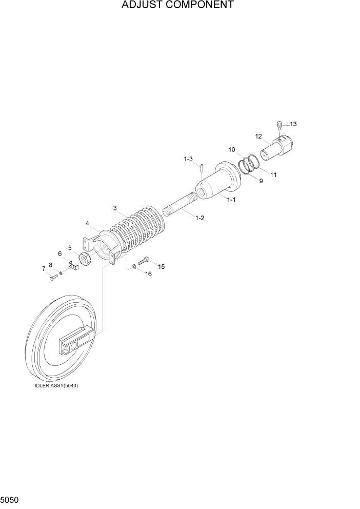 Схема запчастей Hyundai R140LC-7A - PAGE 5050 ADJUST COMPONENT ХОДОВАЯ ЧАСТЬ