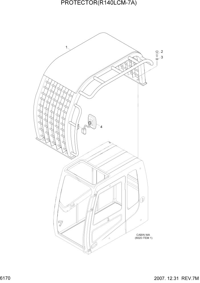 Схема запчастей Hyundai R140LC-7A - PAGE 6170 PROTECTOR(R140LCM-7A) СТРУКТУРА