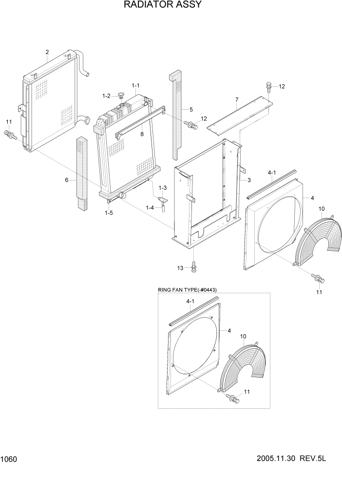 Схема запчастей Hyundai R160LC7 - PAGE 1060 RADIATOR ASSY СИСТЕМА ДВИГАТЕЛЯ