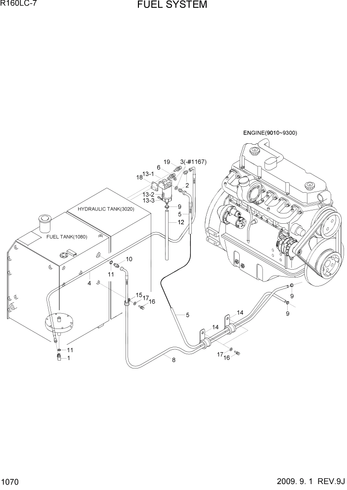 Схема запчастей Hyundai R160LC7 - PAGE 1070 FUEL SYSTEM СИСТЕМА ДВИГАТЕЛЯ