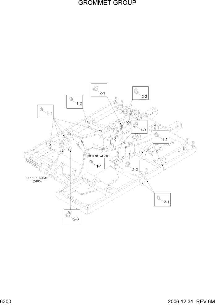 Схема запчастей Hyundai R160LC7 - PAGE 6300 GROMMET GROUP СТРУКТУРА