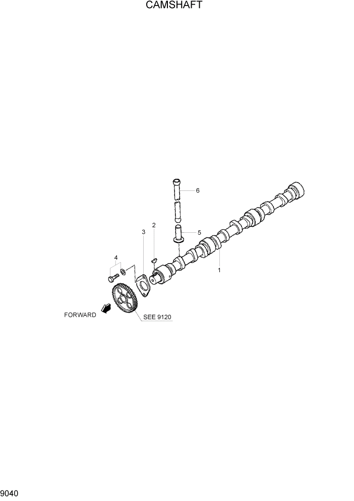 Схема запчастей Hyundai R160LC7 - PAGE 9040 CAMSHAFT ДВИГАТЕЛЬ БАЗА