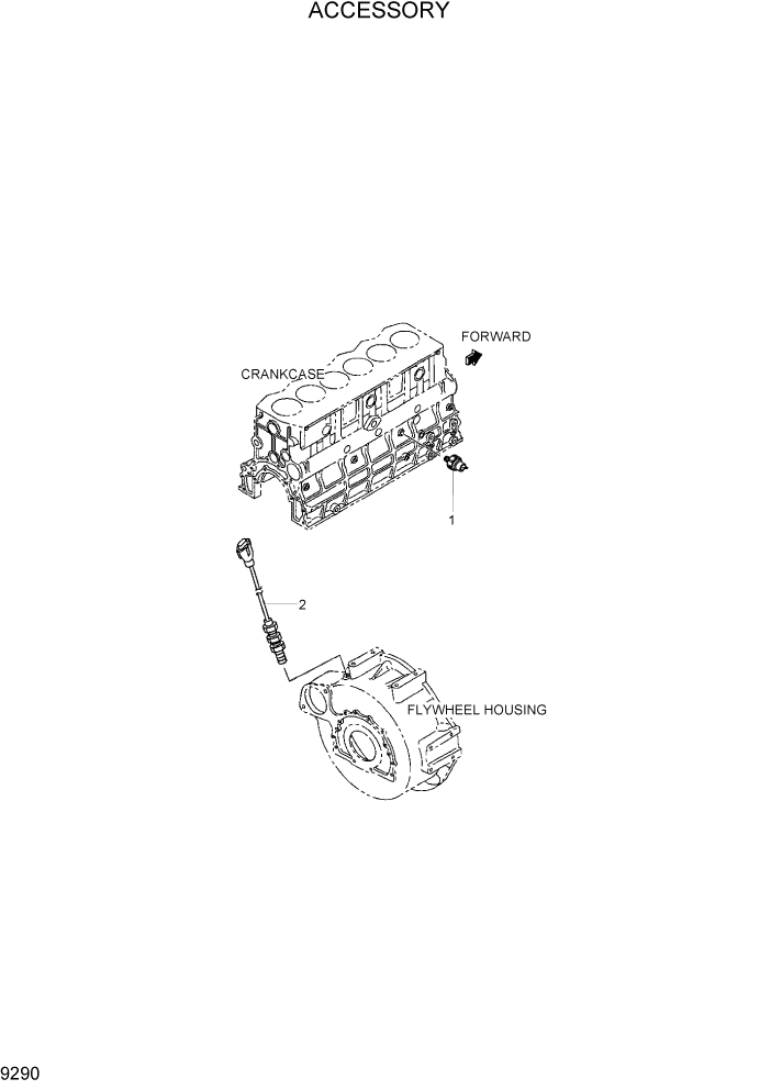 Схема запчастей Hyundai R160LC7 - PAGE 9290 ACCESSORY ДВИГАТЕЛЬ БАЗА