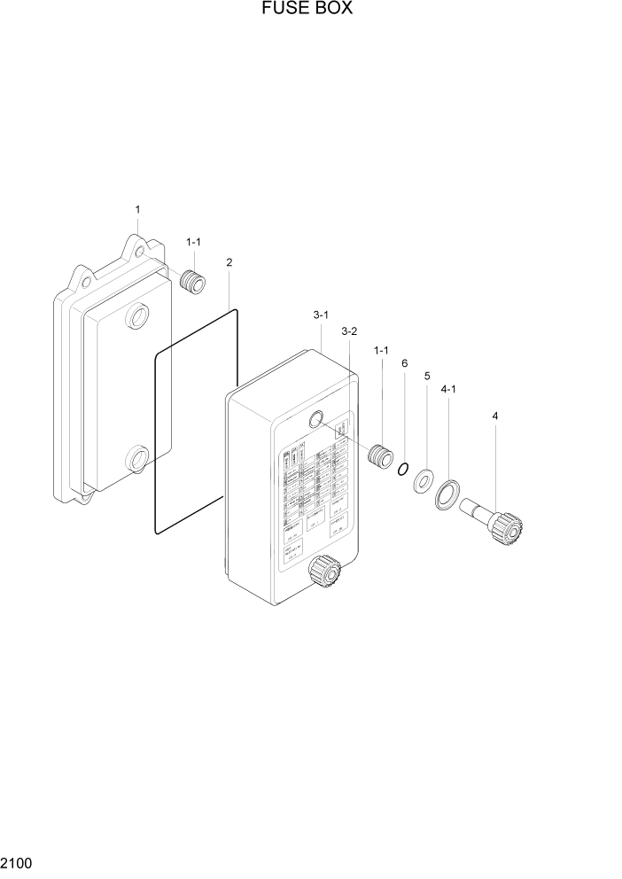 Схема запчастей Hyundai R160LC7A - PAGE 2100 FUSE BOX ЭЛЕКТРИЧЕСКАЯ СИСТЕМА